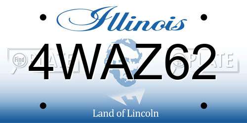 4WAZ62 Illinois License Plate