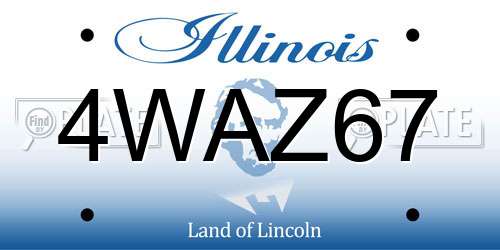 4WAZ67 Illinois License Plate