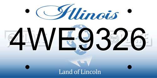 4WE9326 Illinois License Plate