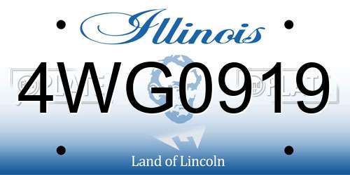 4WG0919 Illinois License Plate