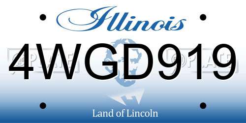 4WGD919 Illinois License Plate