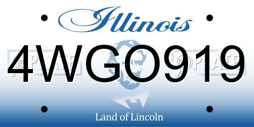 4WGO919 Illinois License Plate