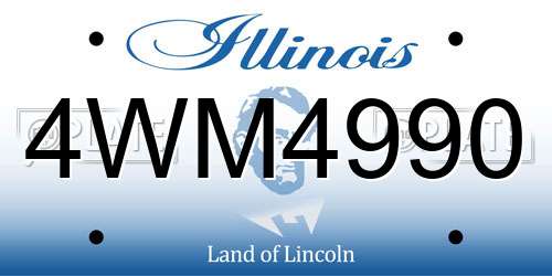 4WM4990 Illinois License Plate