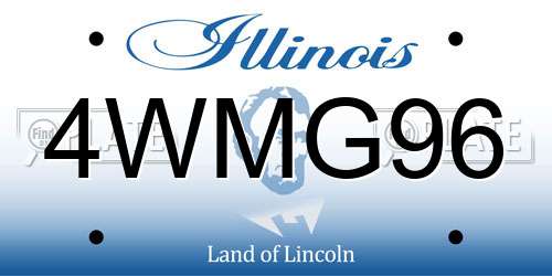 4WMG96 Illinois License Plate