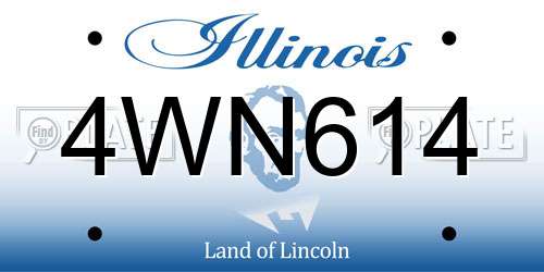 4WN614 Illinois License Plate