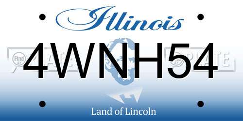 4WNH54 Illinois License Plate