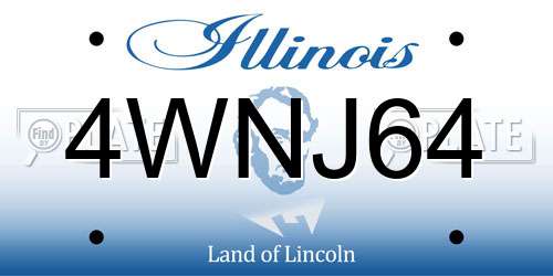 4WNJ64 Illinois License Plate