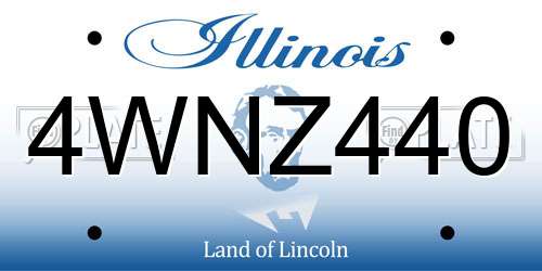 4WNZ440 Illinois License Plate