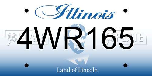 4WR165 Illinois License Plate