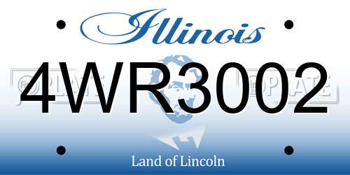 4WR3002 Illinois License Plate