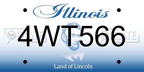 4WT566 Illinois License Plate