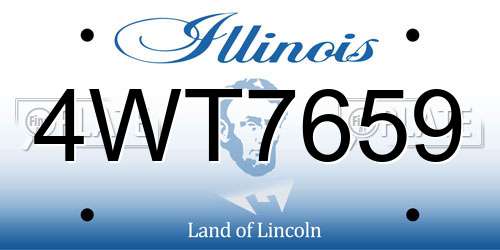 4WT7659 Illinois License Plate
