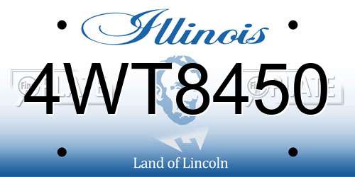 4WT8450 Illinois License Plate