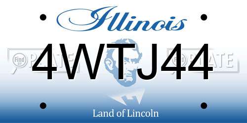 4WTJ44 Illinois License Plate