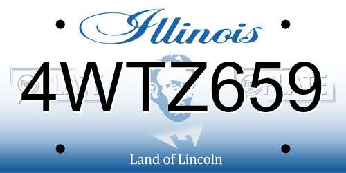 4WTZ659 Illinois License Plate