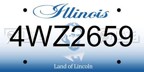 4WZ2659 Illinois License Plate