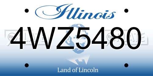 4WZ5480 Illinois License Plate