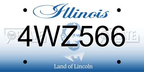 4WZ566 Illinois License Plate