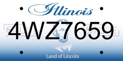 4WZ7659 Illinois License Plate