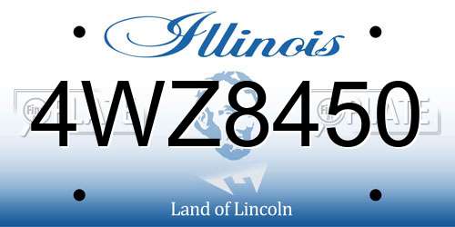 4WZ8450 Illinois License Plate