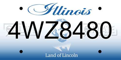 4WZ8480 Illinois License Plate