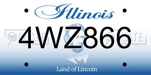 4WZ866 Illinois License Plate