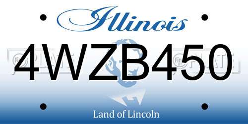 4WZB450 Illinois License Plate