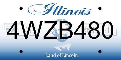 4WZB480 Illinois License Plate