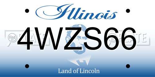 4WZS66 Illinois License Plate