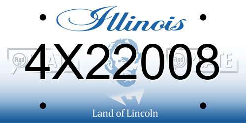 4X22008 Illinois License Plate