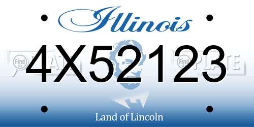 4X52123 Illinois License Plate