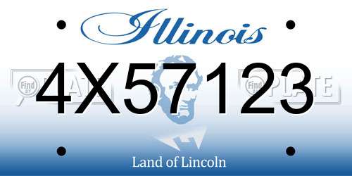 4X57123 Illinois License Plate