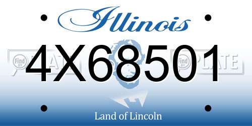4X68501 Illinois License Plate