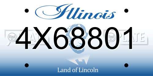 4X68801 Illinois License Plate
