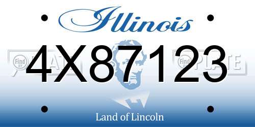 4X87123 Illinois License Plate