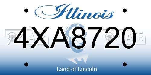 4XA8720 Illinois License Plate