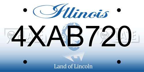 4XAB720 Illinois License Plate