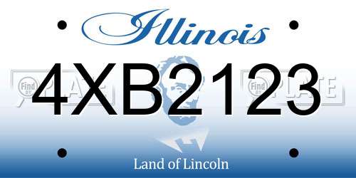 4XB2123 Illinois License Plate