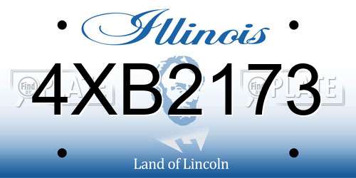 4XB2173 Illinois License Plate
