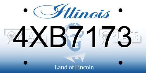 4XB7173 Illinois License Plate