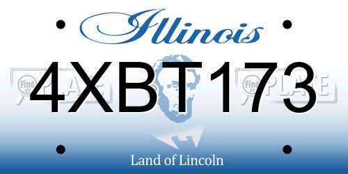 4XBT173 Illinois License Plate