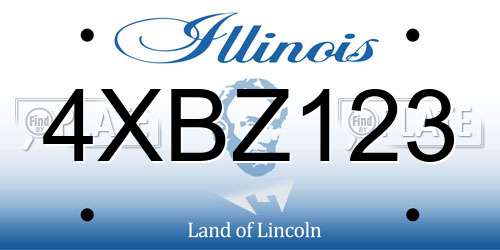 4XBZ123 Illinois License Plate