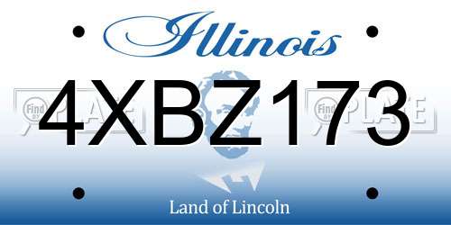 4XBZ173 Illinois License Plate
