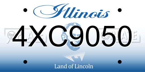 4XC9050 Illinois License Plate