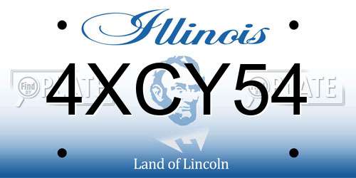 4XCY54 Illinois License Plate