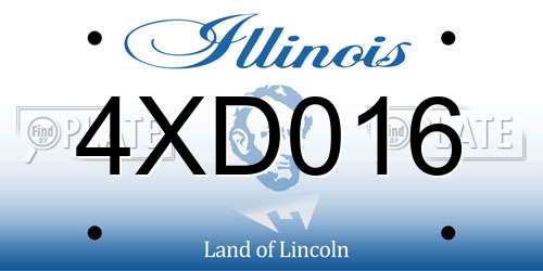 4XD016 Illinois License Plate