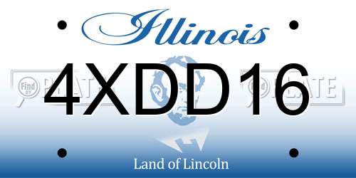 4XDD16 Illinois License Plate