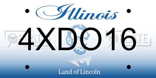 4XDO16 Illinois License Plate