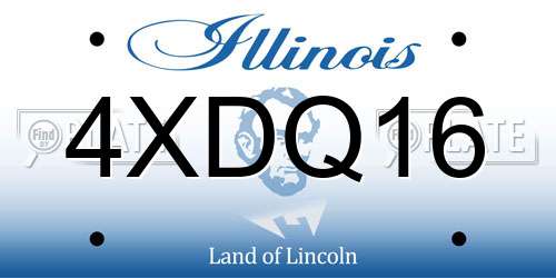 4XDQ16 Illinois License Plate