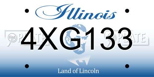 4XG133 Illinois License Plate